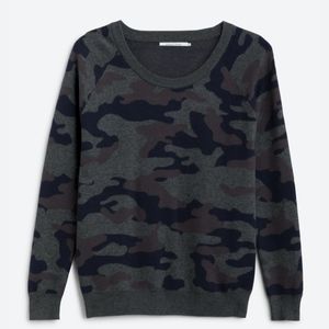 Stitches and Stripes Scoop Neck Cotton Blend Sweater